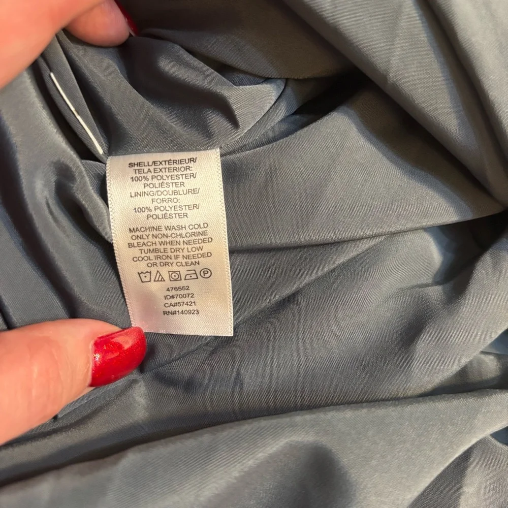 LOFT Mini Skirt Small Blue Grey Floral pattern in White Boho Lined Smocked Waist - Picture 8 of 13